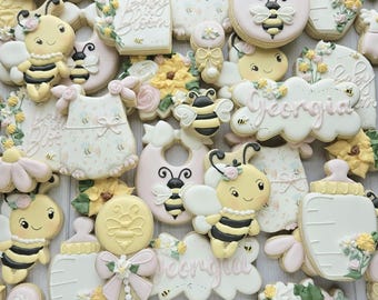Baby Bee shower Cookies