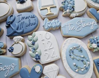 Something Blue Bridal Shower Cookies