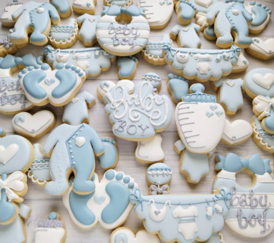 Baby Boy Shower Cookies Etsy