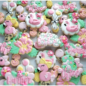 Flamingo Birthday Cookies