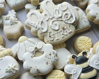 Bee Baby Shower Mini Cookies