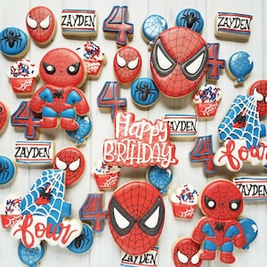Spiderman Birthday Cookies