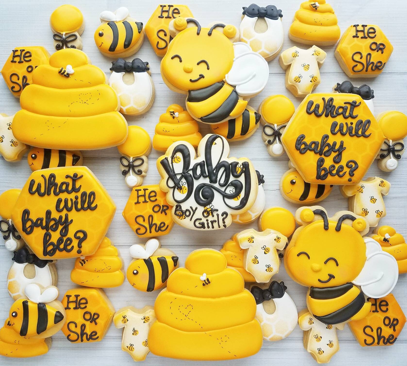 What will Baby Bee Gender Reveal Party Cookies Etsy