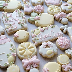 Lemon Baby Girl Shower cookies