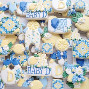 Mediterranean Baby Shower cookies