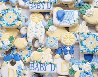 Mediterranean Baby Shower cookies