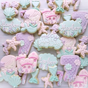 Mermaid Theme Birthday Cookies