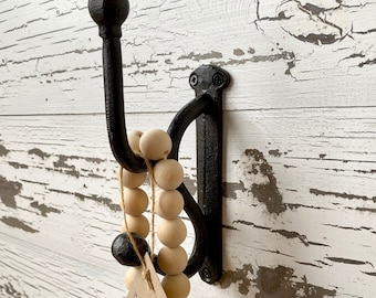 LARGE 7.25&quot; Antique  Metal Wrought Iron  rustic Modern Farmhouse l  Farm House Coat Hook l Wall Hook l antique  l Towel Hook