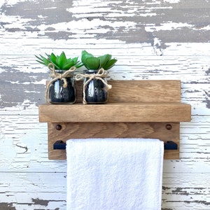Easy Install - Bathroom Towel Rack Shelf, Floating Shelf Hand Towel Holder, Bathroom Decor, Towel Hanger, Towel Bar, Hand Towel Shelf
