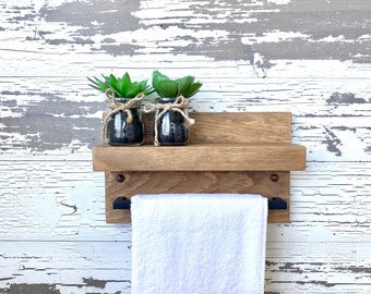 Easy Install - Bathroom Towel Rack Shelf, Floating Shelf Hand Towel Holder, Bathroom Decor, Towel Hanger, Towel Bar, Hand Towel Shelf