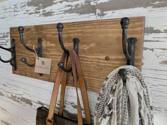 Easy Install-hardware Included Rustic Farmhouse Coat Hook Rack