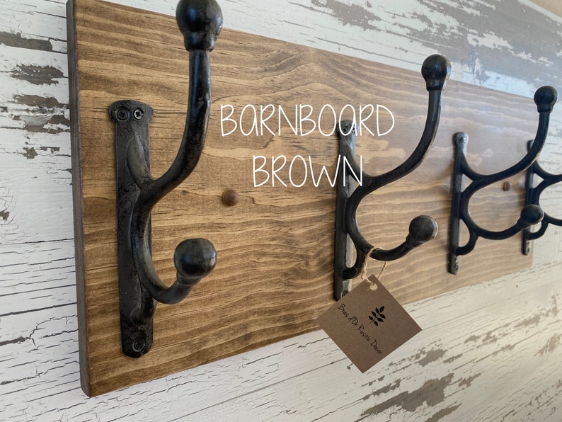 Easy Install-Hardware included Rustic farmhouse Coat Hook Rack wall Hook Rack Rustic Coat Rack Entryway Hooks Towel Hanger image 8