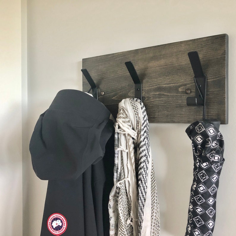 Rustic farmhouse entryway coat rack mudroom hanger hooks Etsy