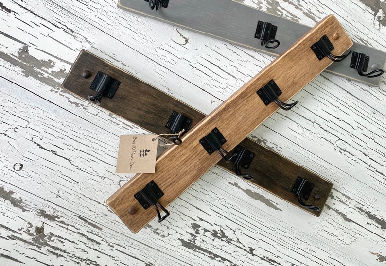 Easy Install Rustic Farmhouse Coat Hook Rack Wood Hook Etsy Canada