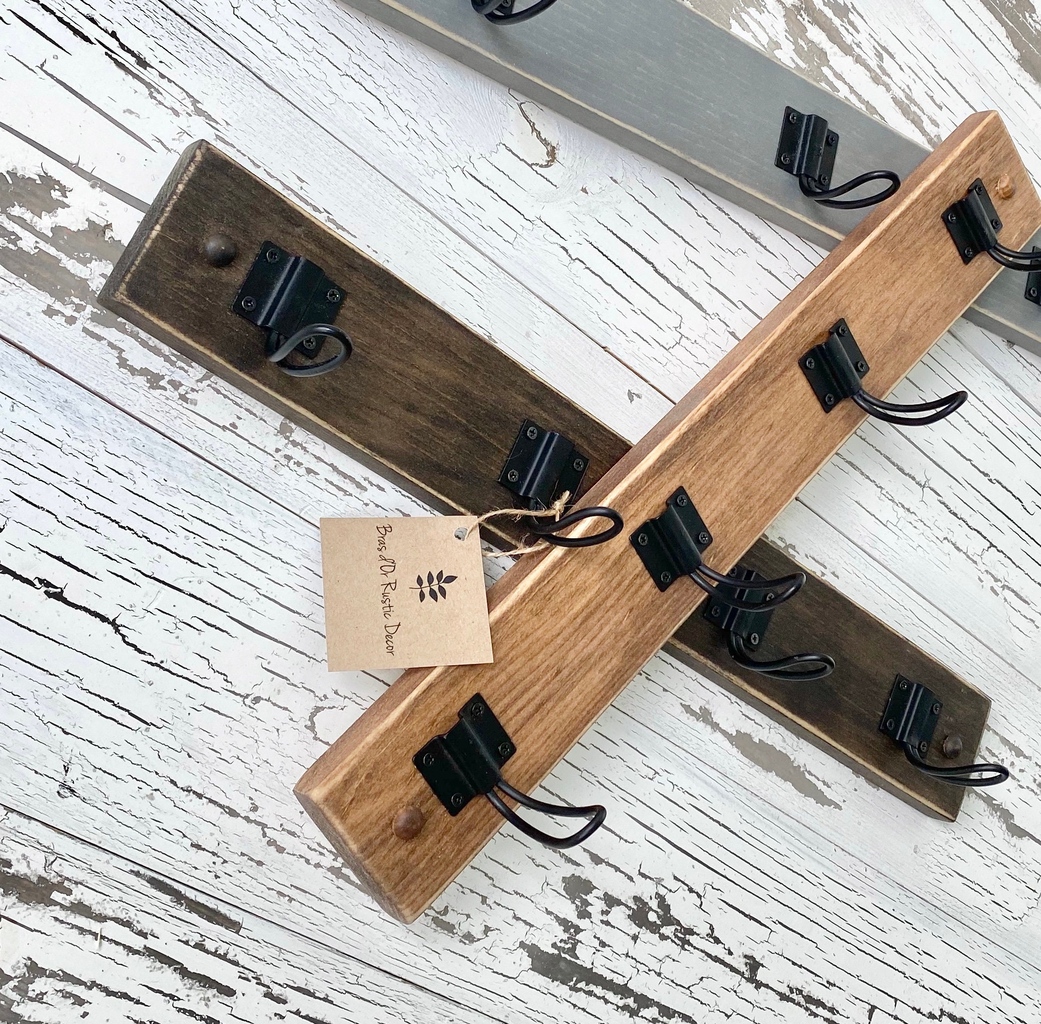 Easy Install Rustic Farmhouse Coat Hook Rack Wood Hook Etsy Canada