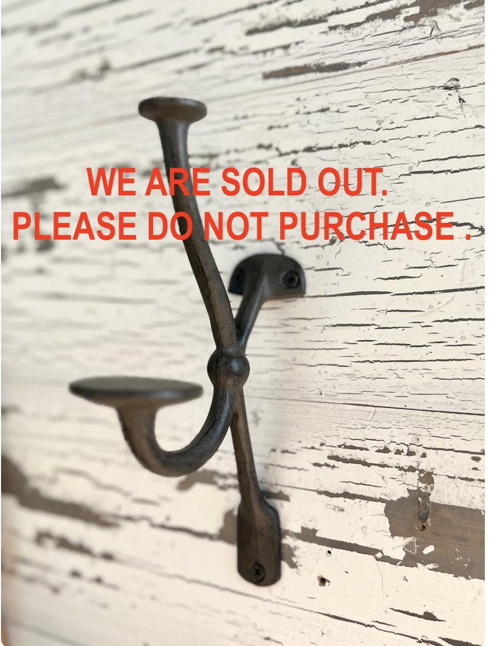 Replica Cast Iron Farmhouse Coat Hook: 8" Rustic Antique Black