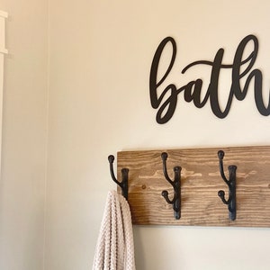 Easy Install-Hardware included Rustic farmhouse Coat Hook Rack wall Hook Rack Rustic Coat Rack Entryway Hooks Towel Hanger image 4