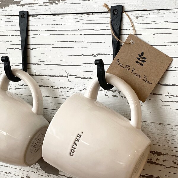 Farmhouse iron Wall Hook - Headphone Hook - Black Metal Hook - Entryway Coat Hook - Single Wall Hook - Mirror Hook - J Hook - Pot Hook