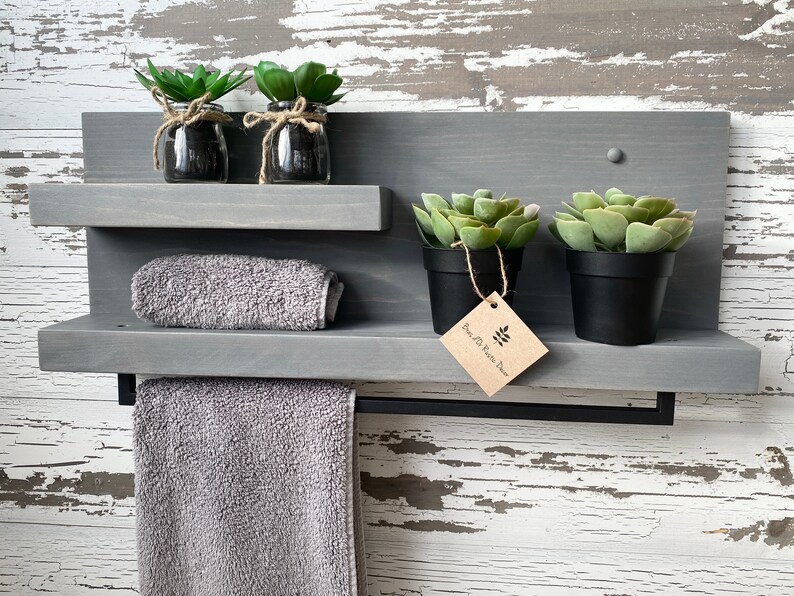 24 Easy Install Rustic Farmhouse Wood Hand Towel Rack Etsy