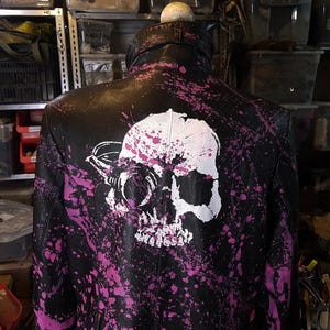 Veste en cuir Punk Rock / Cyberpunk upcyclée taille S