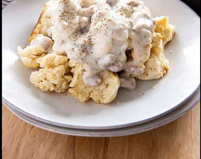 Freeze Dried Country Sausage Gravy and Biscuits. Healthy Meals for