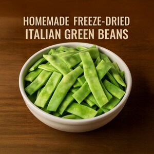 Homemade Freeze-Dried Italian Green Beans – 25-Year Shelf Life Hiking & Camping Snack | Small Batch Veggie Treat