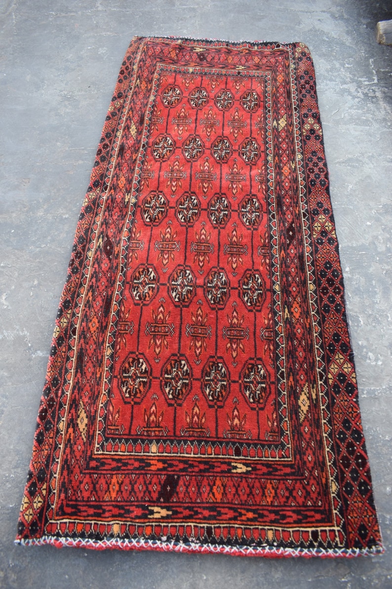 big rug cushion 4/'2 x 1/'9 ft. FREE SHIPPING Vintage Afghan Turkman tribal balisht