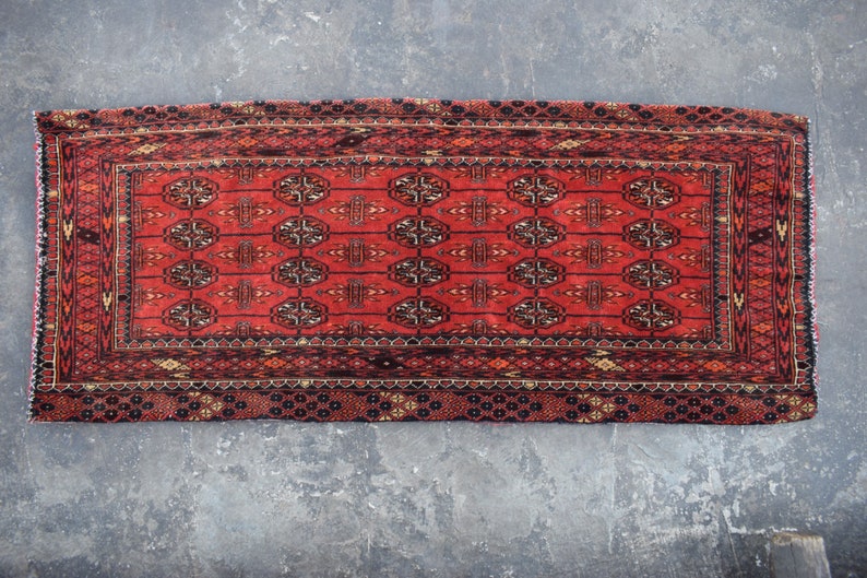 big rug cushion 4/'2 x 1/'9 ft. FREE SHIPPING Vintage Afghan Turkman tribal balisht