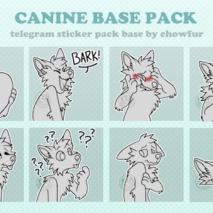 Dog Telegram Discord Sticker Base Pack Lineart | DIGITAL DOWNLOAD ONLY