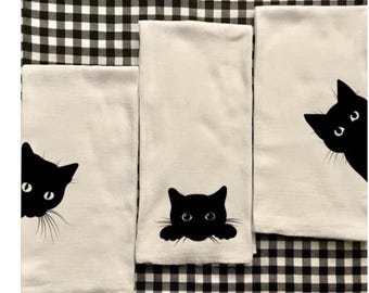 Black Cat Decorative Tea Towel