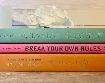 Pink Aqua and Orange Decorative Book Stack