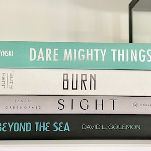 Blue Gray and Black Decorative Book Stack