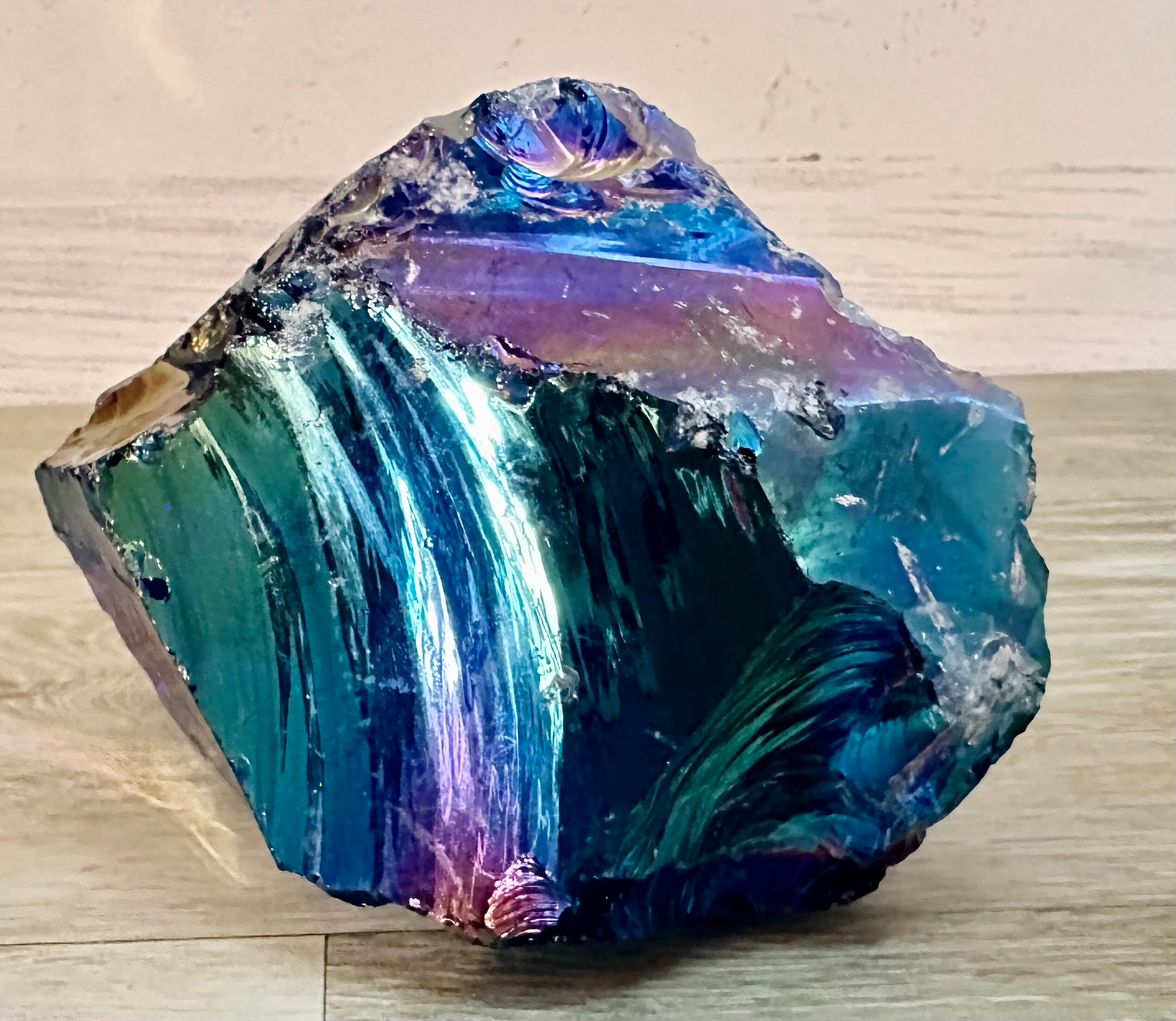 Rainbow Decorative Glass Rock Etsy