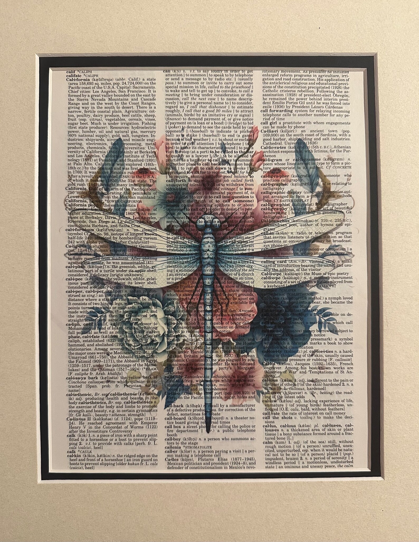 Upcycled Vintage Dictionary Dragonfly Art - Etsy