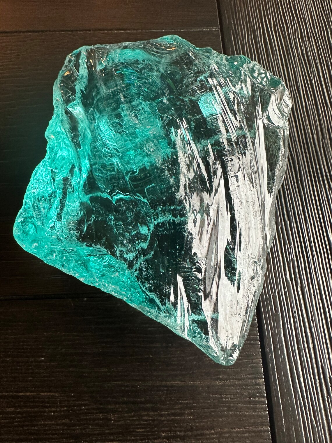 Aqua Decorative Glass Rock Etsy