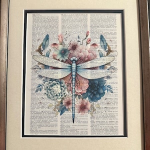 Upcycled Vintage Dictionary Dragonfly Art - Etsy