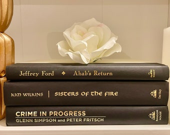Black and Gold Decorative Book Collection Stack Set