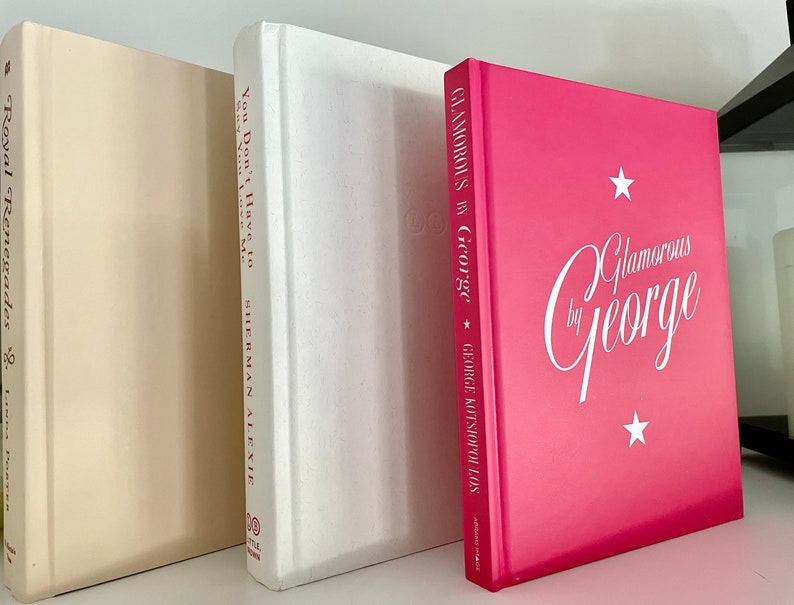 Pink Decorative Book Stack Etsy