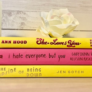 Pink and Yellow Decorative Book Stack - Etsy