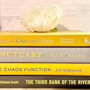 Mustard Yellow and Gray Decorative Book Stack