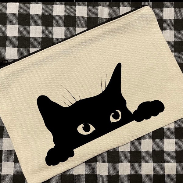 Peeking Cat Cosmetic Pencil Case Toiletry Bag