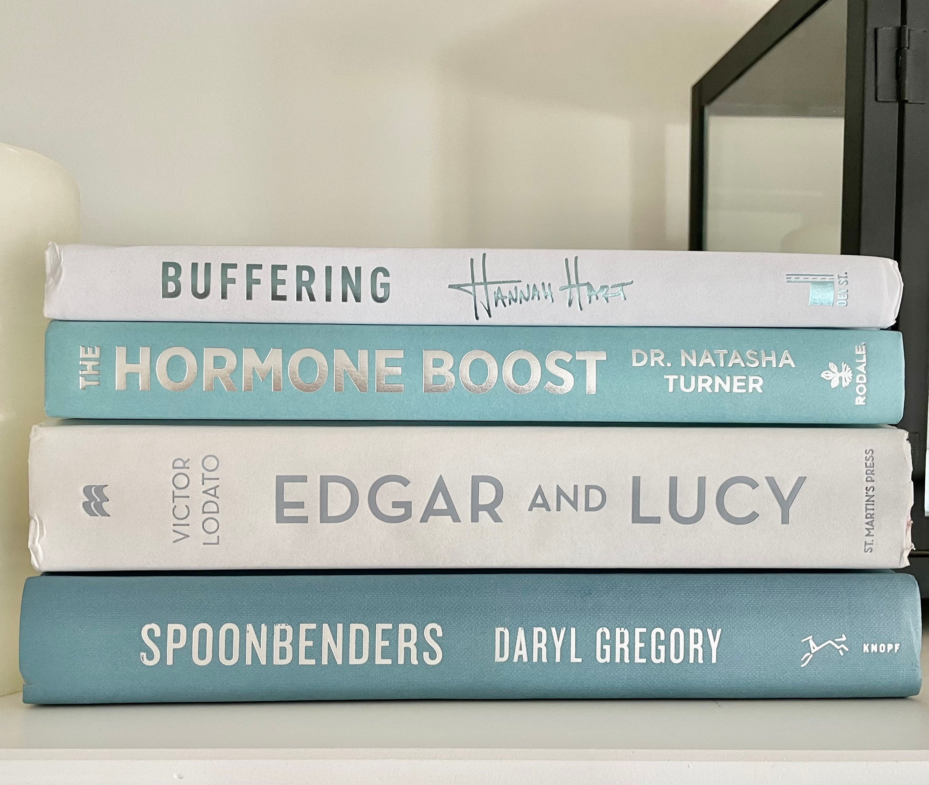 Light Blue and White Decorative Book Stack Etsy