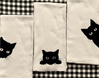 Black Cat Decorative Tea Towel