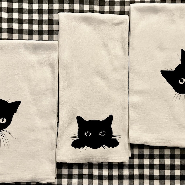 Black Cat Decorative Tea Towel