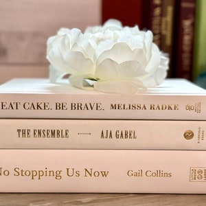 White and Gold Decorative Book Stack