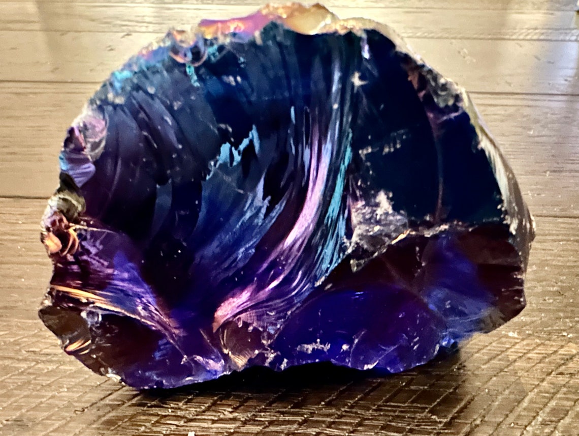 Rainbow Decorative Glass Rock Etsy