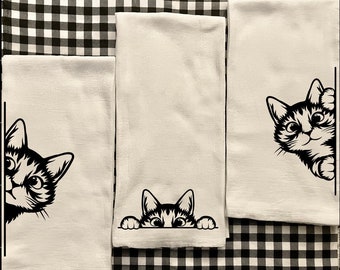 Peeking Cat Decorative Tea Towel