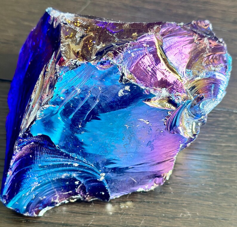 Rainbow Decorative Glass Rock Etsy