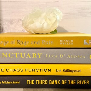 Mustard Yellow and Gray Decorative Book Stack - Etsy