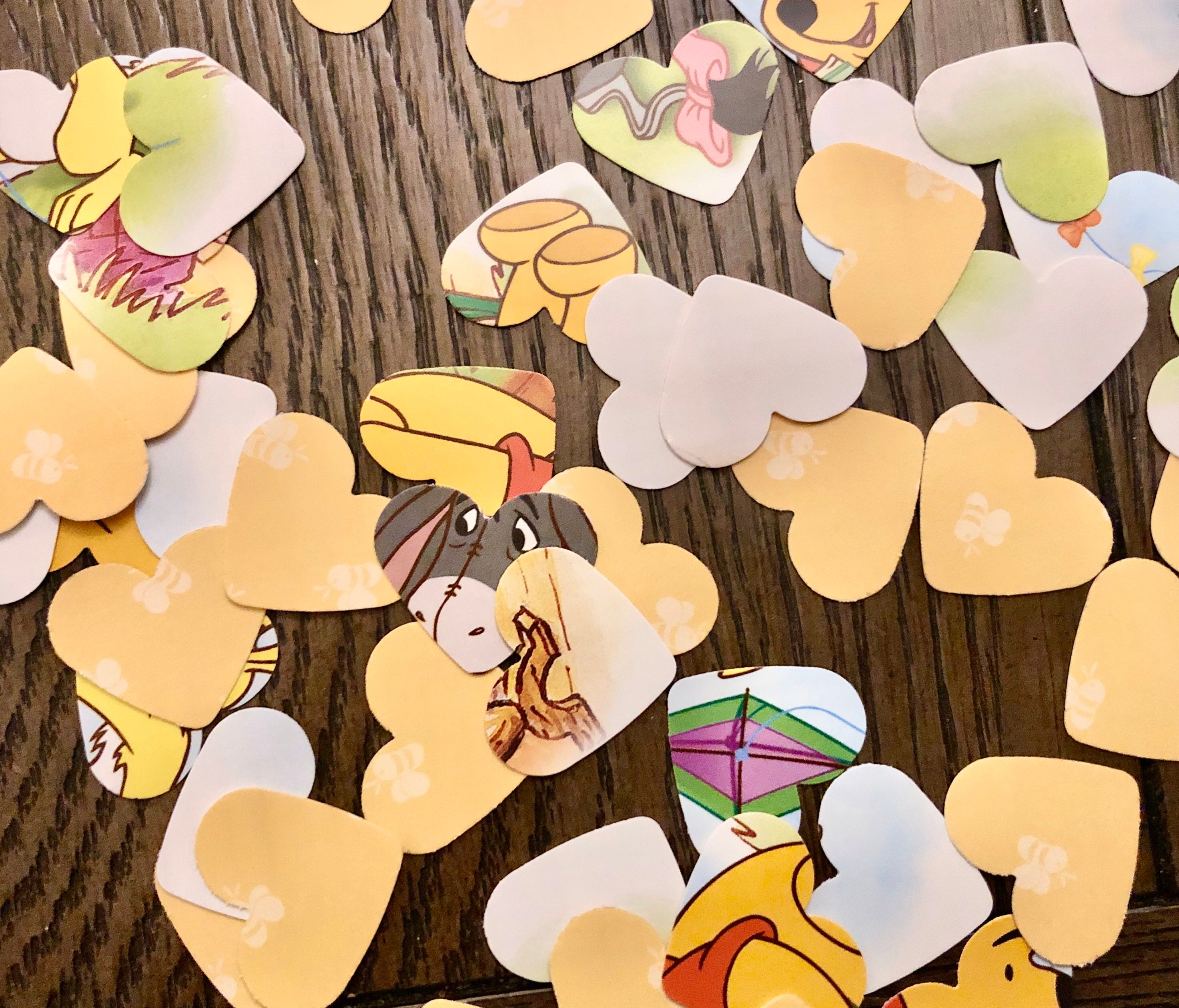 Winnie the Pooh Heart Shaped Hand Stamped Confetti Scatter
